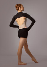 Move Dance Delilah Knit Roll Top Dance Shorts Black Back [Black]