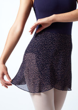 Move Dance Speckled Wrap Dance Skirt - Navy Black Close up front [Black]