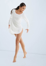 Weissman Long Sleeve Favorite Tee Dress White [White]