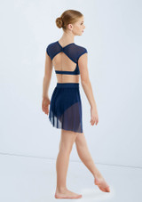 Weissman Illusion Mesh Crop Top Navy Blue 2 [Blue]
