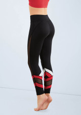 Weissman Bright Stripe Mesh Leggings Red [Red]