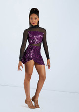 Weissman Ultra Sparkle Wrap Front Dress [Purple]