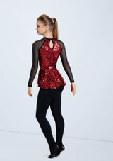 Weissman Ultra Sparkle Peplum Top Red 2 [Red]