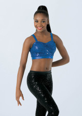 Weissman Sequin Performance Bra Top Royal Blue [Blue]