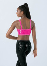 Weissman Sequin Performance Bra Top Cerise [Pink]