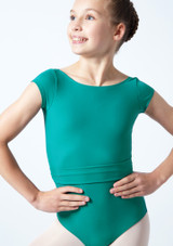 Move Dance Teen Sophia Belted Leotard Green Close up front [Green]