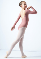 Move Dance Teen Camille Long Sleeve Leotard Pink Back [Pink]