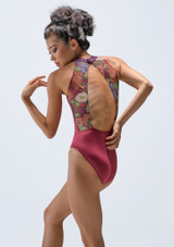 Ballet Rosa Avery High Neck Open Back Leotard Purple Back [Purple]