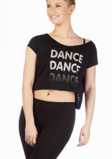 So Danca Slice Dance T Shirt Black Front [Black]