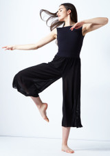 Move Dance Elsie Mesh High Waisted Crop Dance Trousers Deep Blue Front 2 [Blue]