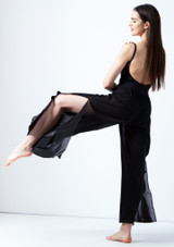 Mesh wide leg trouser Black Back [Black]