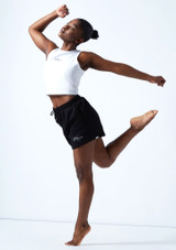 Bloch Terry Shorts Black Front [Black]