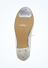 Alegra Tie Front Tap Shoe - Silver Silver Front [Silver]