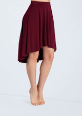 Weissman Matte Jersey Mid-Length Skirt Cherry [Black]