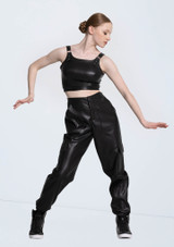 Weissman Faux Leather Crop Top