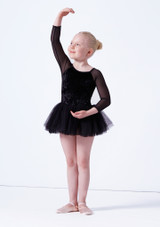 Bloch Girls Kelsey Tutu Leotard Black Front [Black]