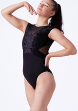 Bloch Eden Cap Sleeve Leotard Black Front [Black]