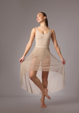 Move Dance Valerie High Low Skirt Latte Front [Brown]