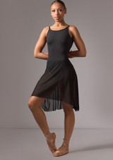 Move Dance Leilani High Low Skirt Black Front [Black]