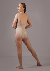 Move Dance Cora Scoop Neck Leotard Latte Back 2 [Brown]