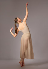 Move Dance Elise Long Skirt Latte Back [Brown]