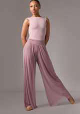 Move Dance Grace Long Mesh Trousers French Mauve Front [Pink]