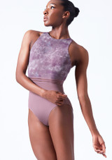 Move Dance Illusia Cross Back Leotard Front [Pink]