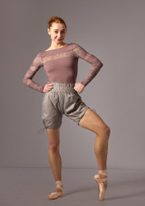 Move Dance Oniria Heat Retention Shorts Grey Front [Grey]