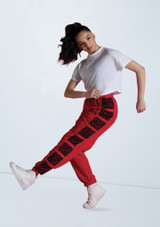 Weissman Fishnet Panel Joggers Red [Red]