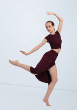 Weissman Matte Jersey Asymmetric Skirt Raisin 9 [Purple]