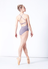 Move dance vienna twist strap leotard dark grey back 2 [grey>