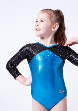 The Zone Belle 3/4 Sleeve Leotard - Kingfisher Blue Front 3 [Blue]