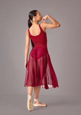 Move Dance Cynthia Long Ballet Dance Skirt Burgundy Front [Red]