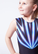 Alegra Girls Laser Tank Gymnastics Leotard Navy Blue Back [Blue]