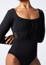 Bloch Zoey Black 3/4 Sleeve Leotard