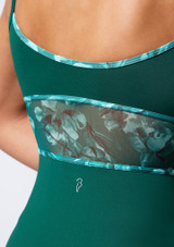 Bloch Ayla Green Floral Camisole Leotard
