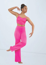 Weissman Lace Corset Crop Top Cerise 6384 [Pink]