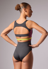 Move Dance Alexis Square Neckline Leotard Black Front 4 [Black]