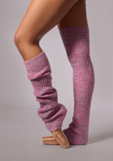Move Dance Allie Space Dye Knit Legwarmers Plum Front 4 [Purple]