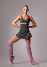 Move Dance Allie Space Dye Knit Legwarmers Plum Front 2 [Purple]