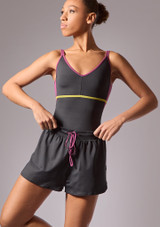 Move Dance Aisling Layered Dance Shorts Black Front [Black]