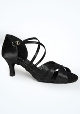 Alegra Cinzia Black Satin Dance Shoe - 2.25"