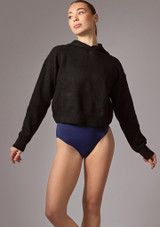 Move Dance Nyla Knit Hoodie Black Back [Black]