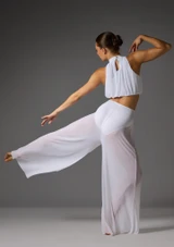Jolista Amour Halterneck Mesh Crop Top White Back [White]