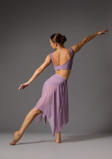 Jolista Harmony Hankerchief Hem Lyrical Skirt Dark Lilac Back 2 [Purple]