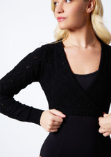 Bloch Nola Knit Wrap Top Black Front 3 [Black]