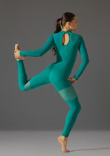 Jolista Radiance Mesh Panel Catsuit Jade Back 4 [Green]