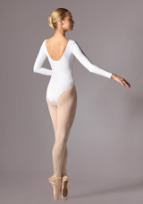 Move Dance Girls Billie Long Sleeve Leotard White Front 3 [White]