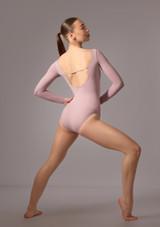 Move Dance Hazel Long Sleeve Leotard Navy Blue Front [Blue]