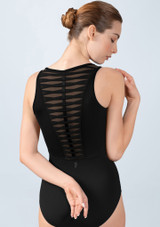 Bloch Elosia scoop neck weave detail back tank leotard Black Back 2 [Black]